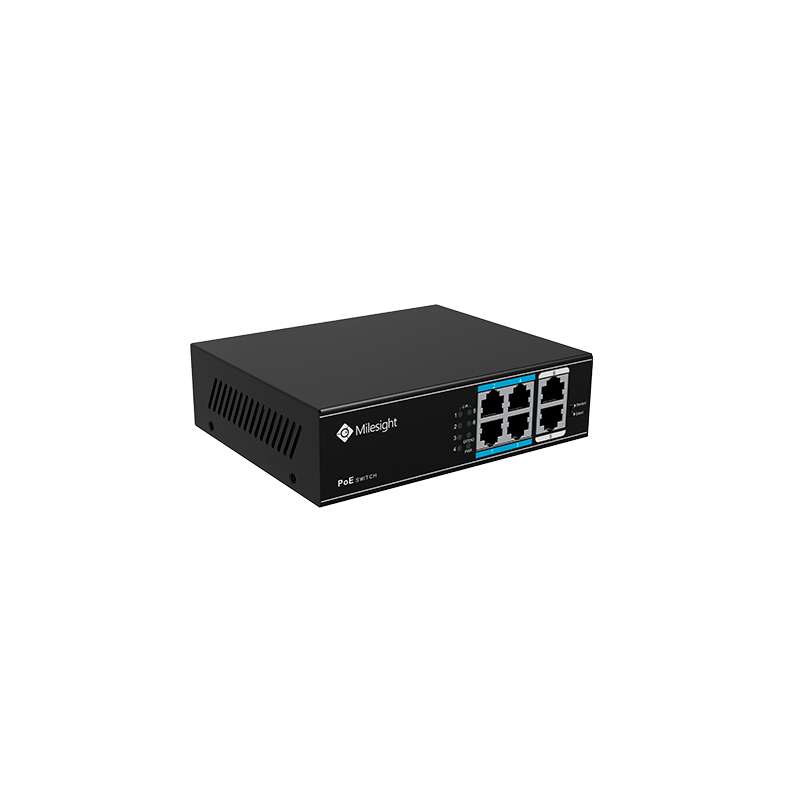 Milesight PoE switch, 4 x PoE, 2 x uplink, 60w