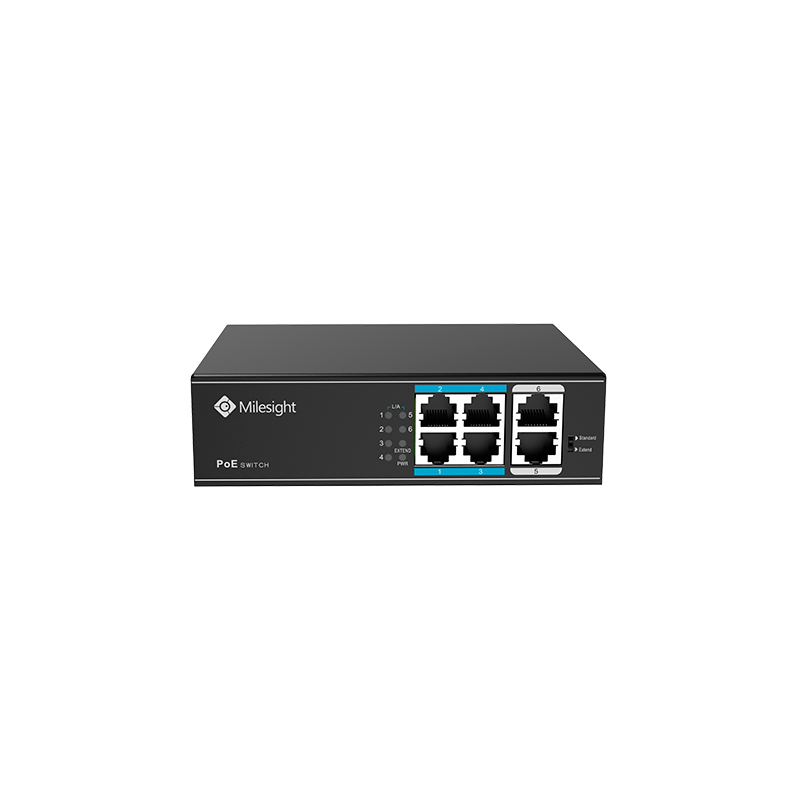 Milesight PoE switch, 4 x PoE, 2 x uplink, 60w