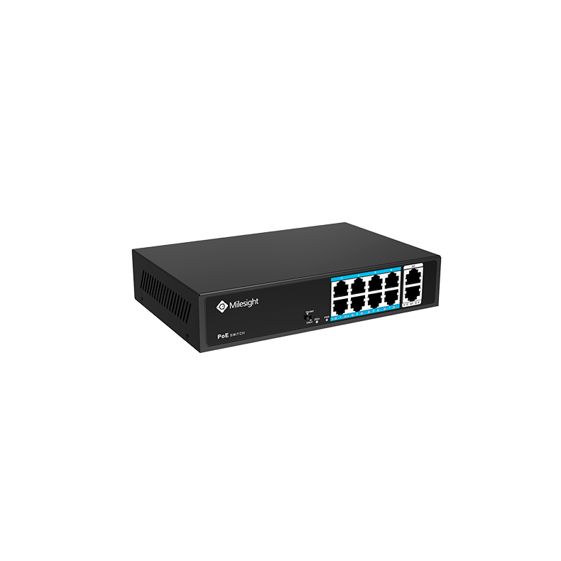 Milesight PoE switch, 8 x PoE, 2 x gigabit uplink, 120w
