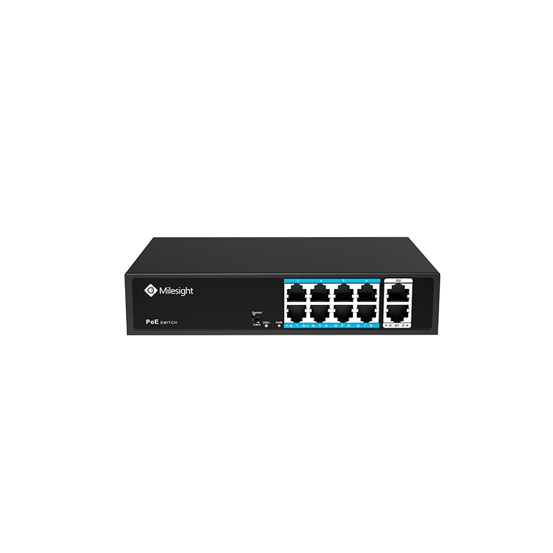 Milesight PoE switch, 8 x PoE, 2 x gigabit uplink, 120w