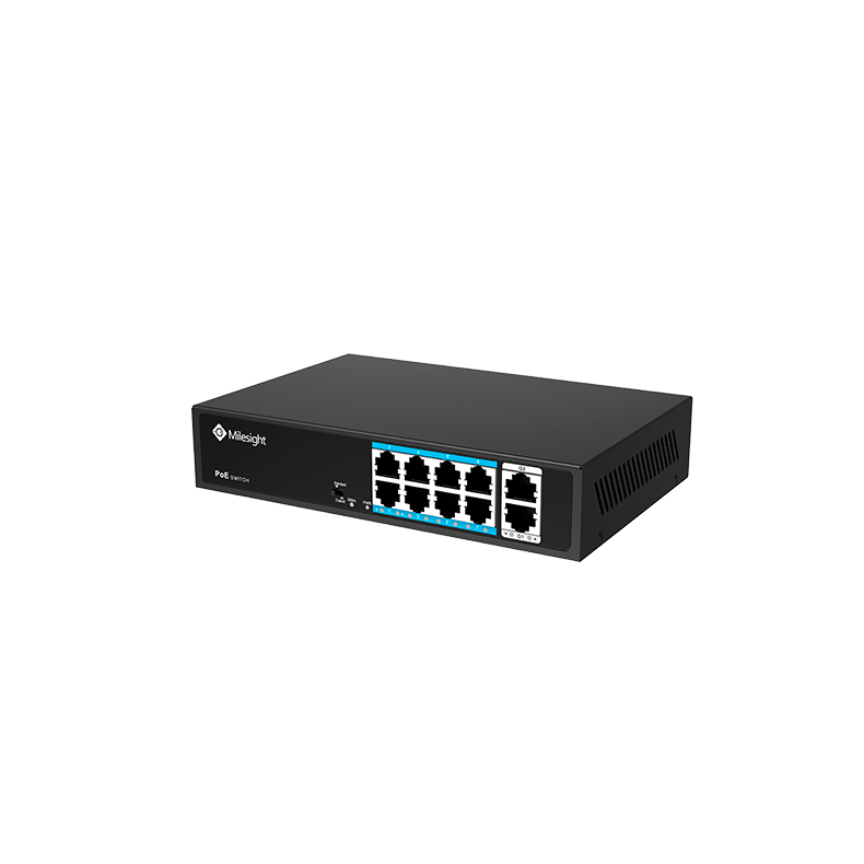 Milesight PoE switch, 8 x PoE, 2 x gigabit uplink, 120w