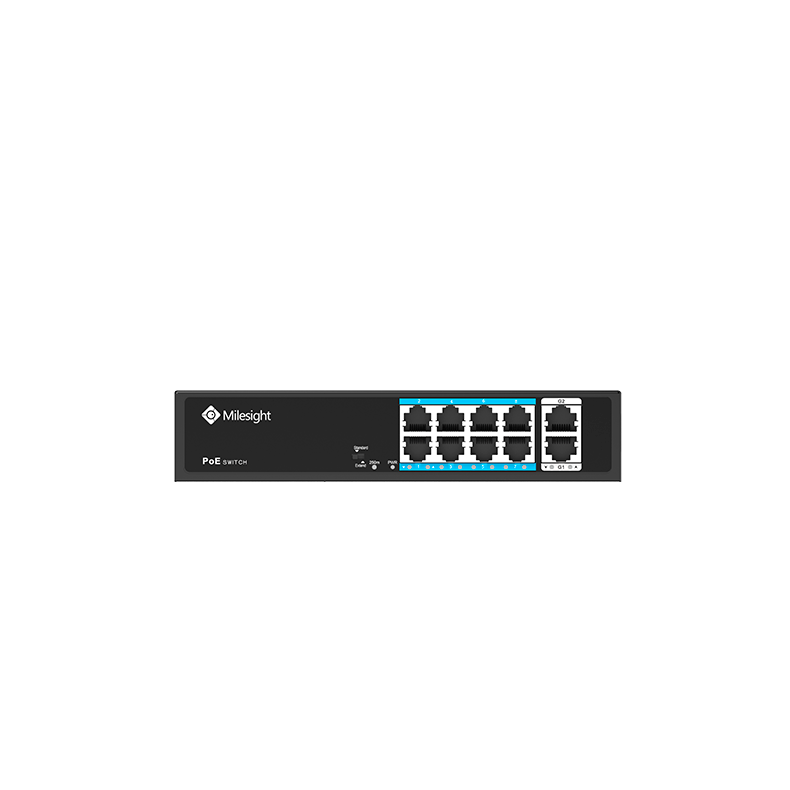 Milesight PoE switch, 8 x PoE, 2 x gigabit uplink, 120w