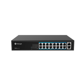 Milesight PoE switch, 16 x PoE, 2 x gigabit uplink, 200w