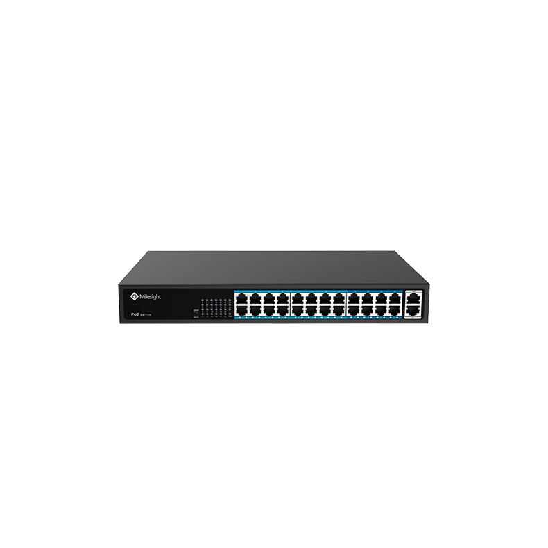  Milesight PoE switch, 24 x PoE, 2 x gigabit uplink, 400w
