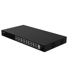 MileSight giga switch med fiber 24X10/100Mbps PoE ports (RJ45) + 2X1000Mbps uplink ports + 2X1000Mbp