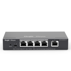 Reyee PoE 4+1 CH Switch med cloud, 54W PoE, 10/100/1000
