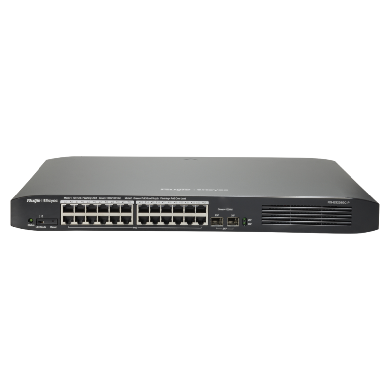 Reyee PoE 24 x PoE + 2 x SFP CH Switch, PoE, 370W, 10/100/1000, med cloud