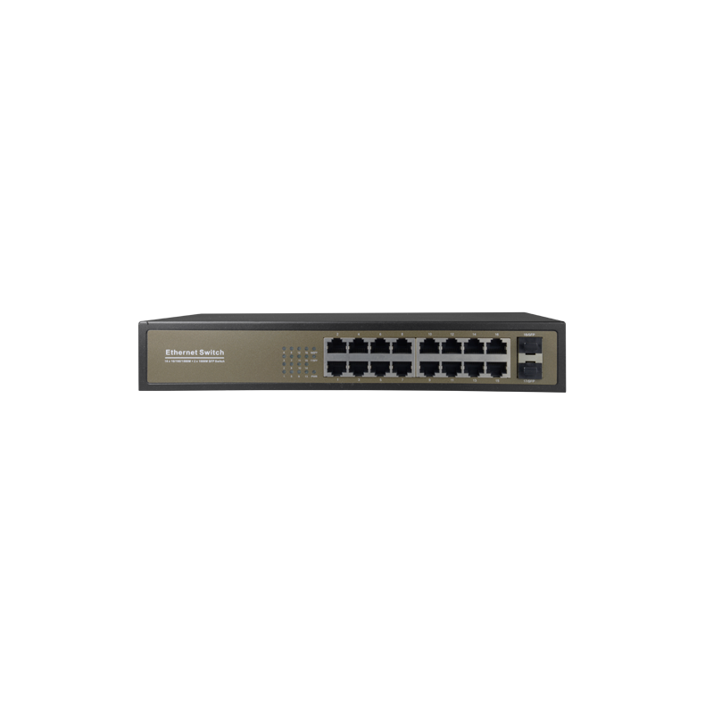  16 ports switch,16x RJ45 + 2x SFP Uplink, 10/100/1000