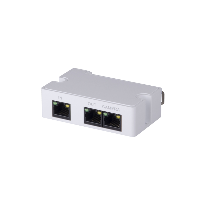 Passiv PoE split, 10/100 Mbps, IEE 802.3 af/at, Output power 15,4W, 79mm x 52mm x 23mm
