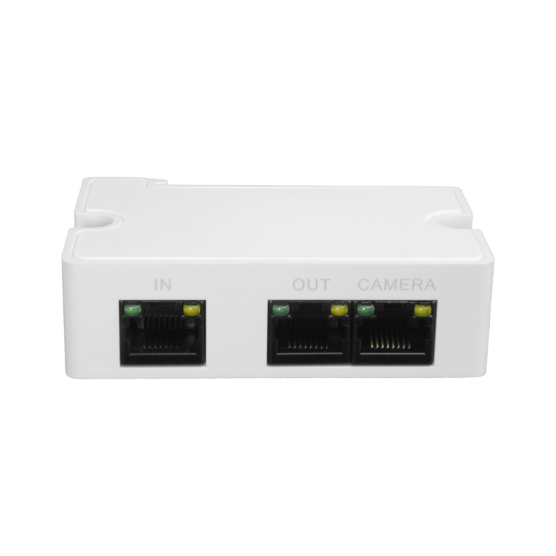 Passiv PoE split, 10/100 Mbps, IEE 802.3 af/at, Output power 15,4W, 79mm x 52mm x 23mm