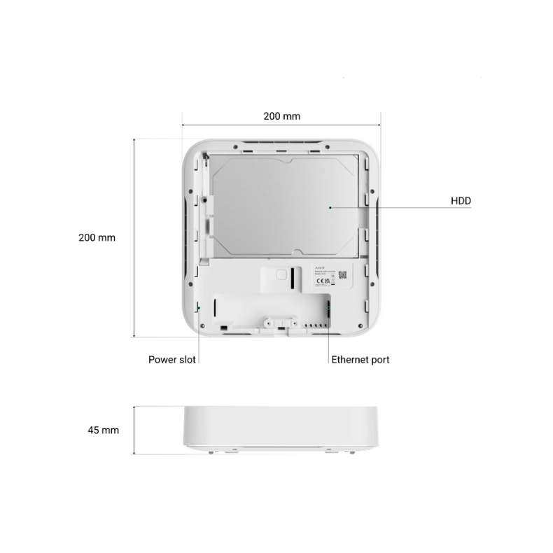 Ajax NVR, 8 kanals, hvid