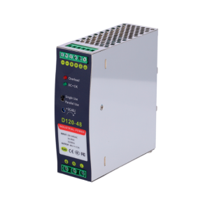 Strmforsyning, 48V 2,5A, DIN skinne, 2 udtag, 120W,