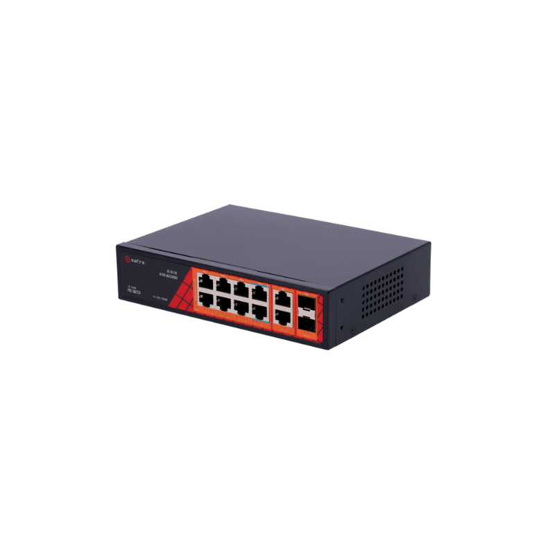 Safire PoE gigabit Switch 120W, 6x 30W PoE &amp; 2x 60W PoE &amp; 2x SFP Link &amp; 2x Uplink, PoE WatchDog
