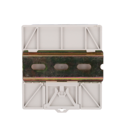 Strmforsyning til DIN skinne montage. 12V 3A, mulighed for batterimontage (USP)