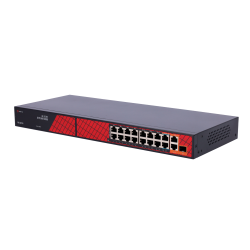 Safire PoE Switch 300W, 14x 30W PoE &amp; 2x 60W Gigabit PoE &amp; 2x Gigabit Uplink, WatchDog