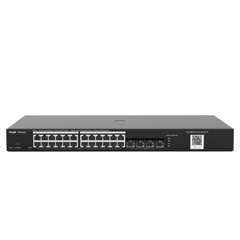 Reyee Switch PoE Cloud Cloud Layer 2 24 Gigabit+ PoE ports 4 Gigabit SFP