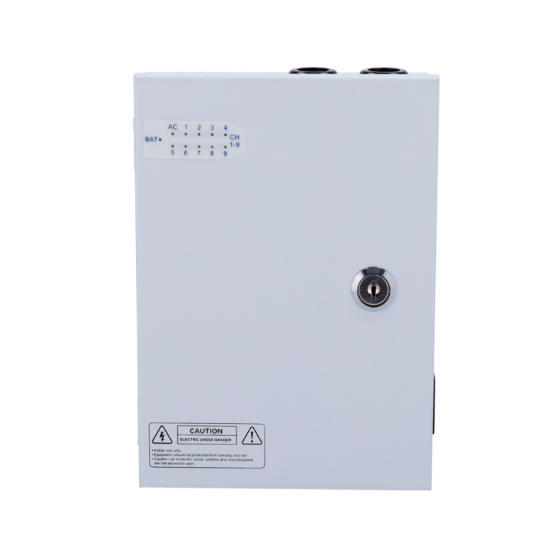 Strmskab 9 udgange, 12v DC 120W, 10a