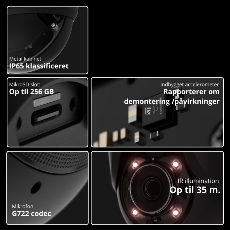 Ajax TurretCam, 8 MP, 4 mm, sort