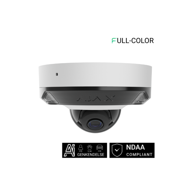 Ajax DomeCam Mini HL (8 Mp/4 mm) Hvid Full Color
