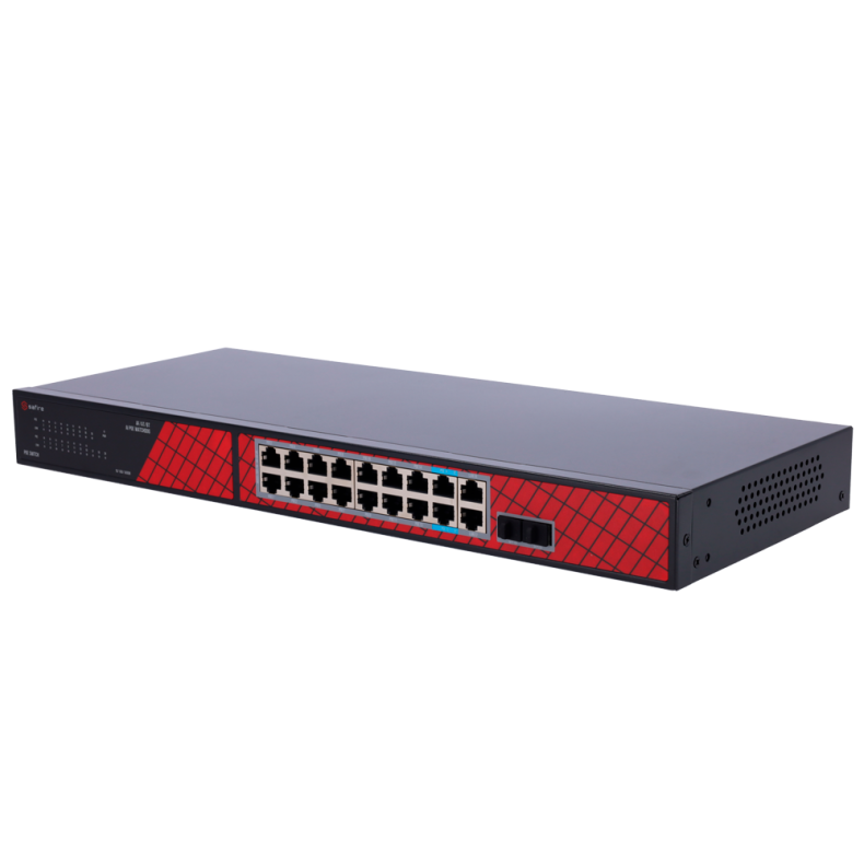  Safire PoE Switch Gigabit 240W, 14x 30W PoE+ &amp; 2x 60W PoE &amp; 2x Uplink &amp; 2x SFP, WatchDog