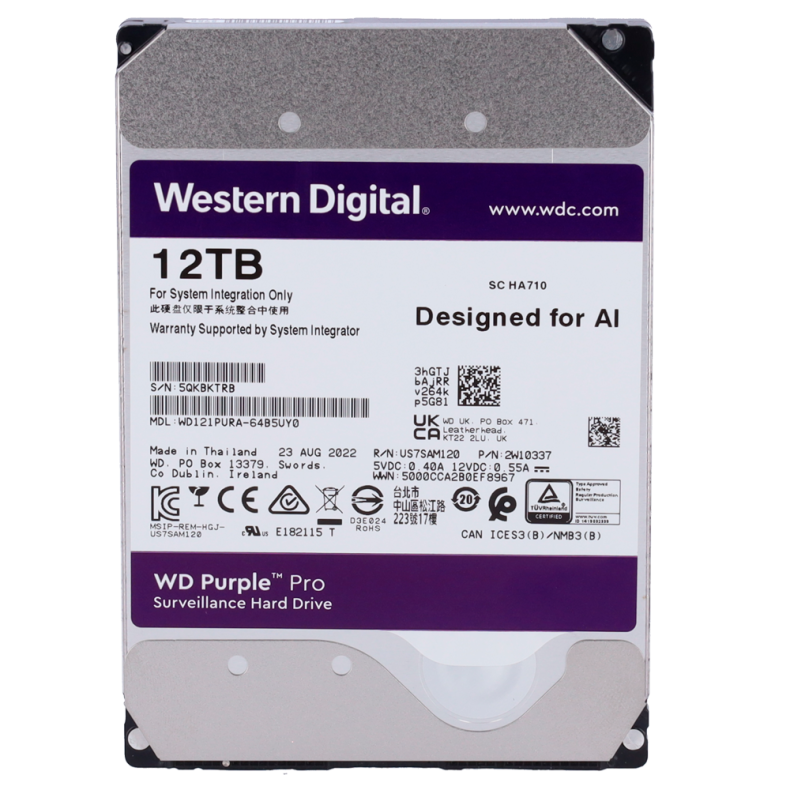 WD Purple 12TB Harddisk for AI