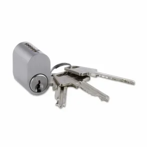 Oval cylinder med 3 n�gler, 6-stift VT, rustfrit st�l