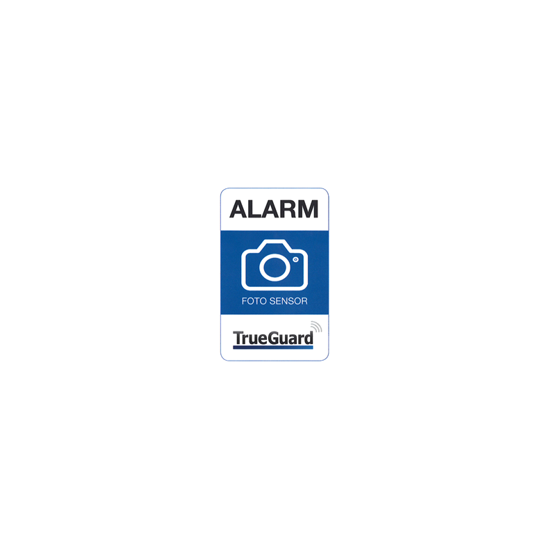 Alarm klistermrke med kamera TrueGuard. Tryk p begge sider
