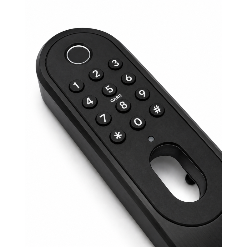 Zafe T-Lock Oval, rustfrit st�l. Fysiske knapper